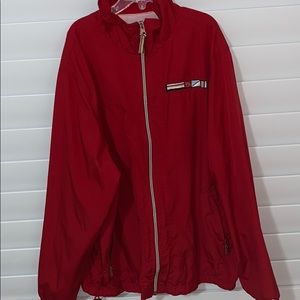 hot red thrifted jacket